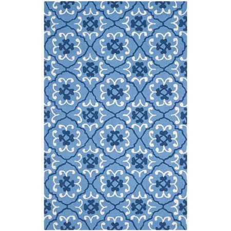 Safavieh Four Seasons Hand Hooked Rectangle Rug- Blue - Ivory- 5 x 8 ft. FRS234A-5